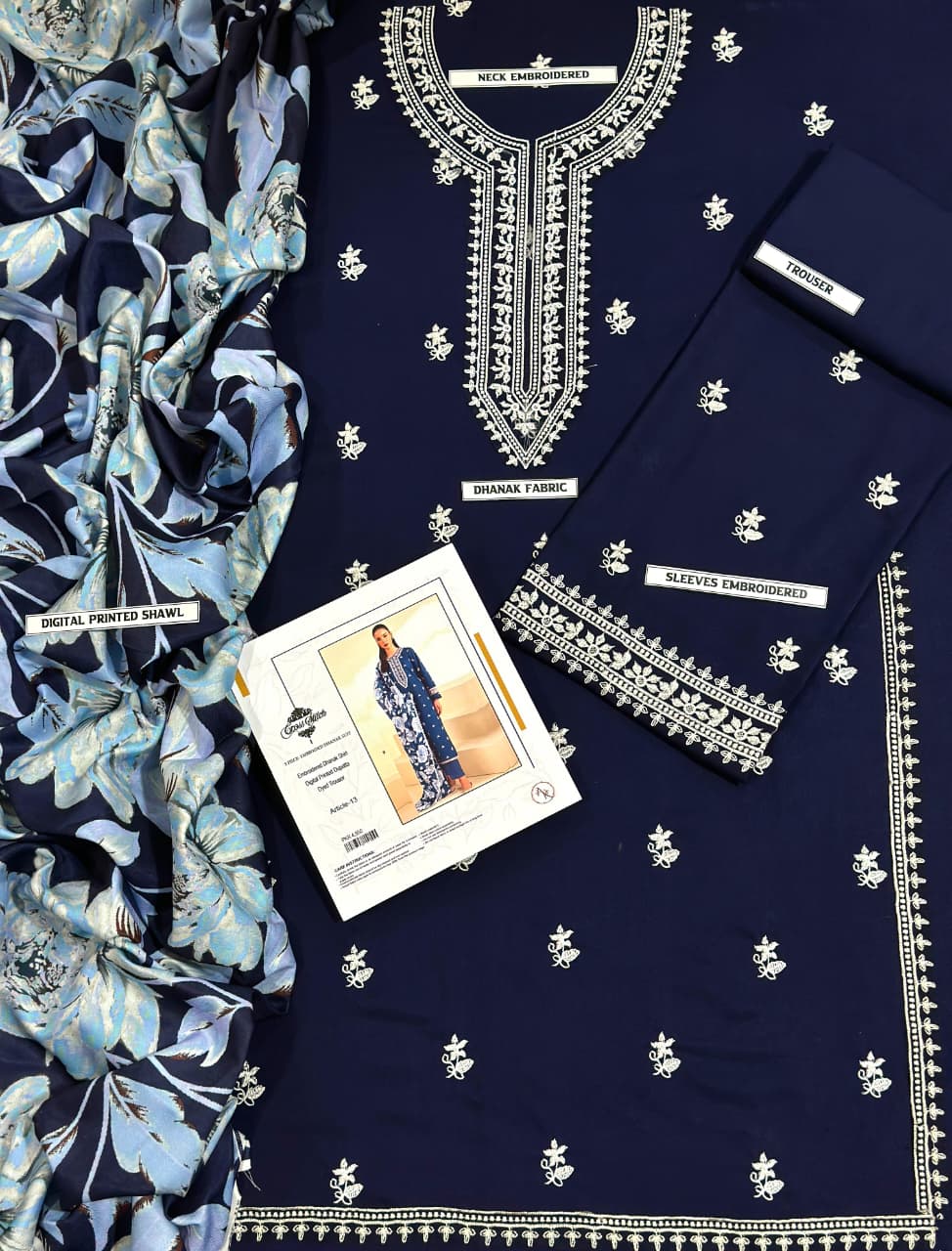 DHANAK 3PC Embroidered