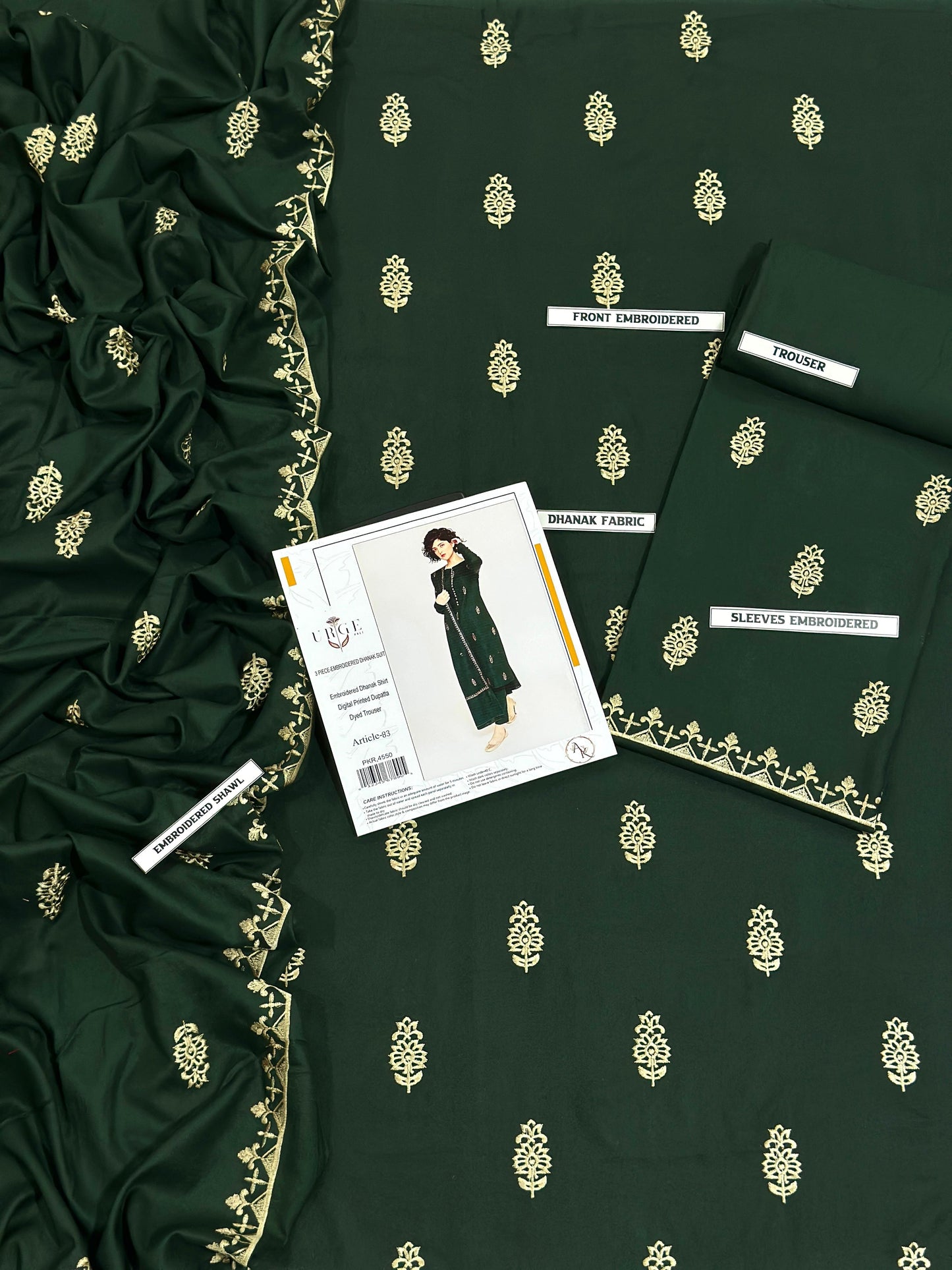 DHANAK 3PC Embroidered