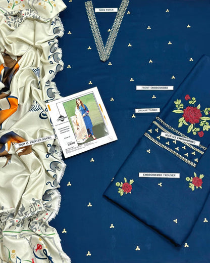 DHANAK 3PC Embroidered