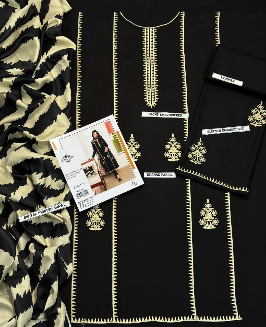 DHANAK 3PC Embroidered