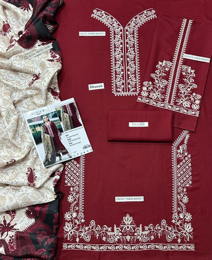 DHANAK 3PC Embroidered