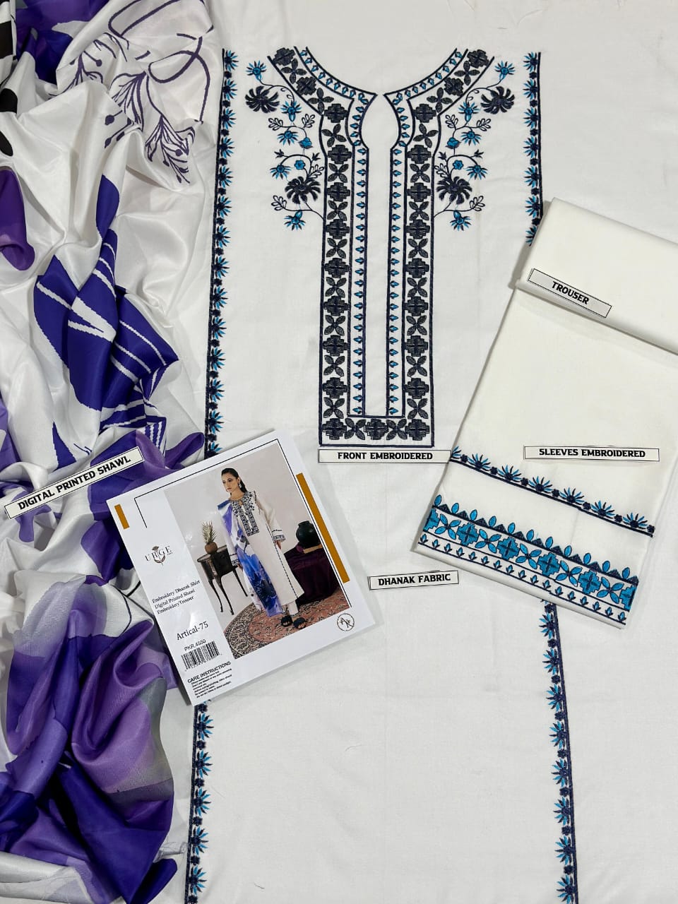 DHANAK 3PC Embroidered