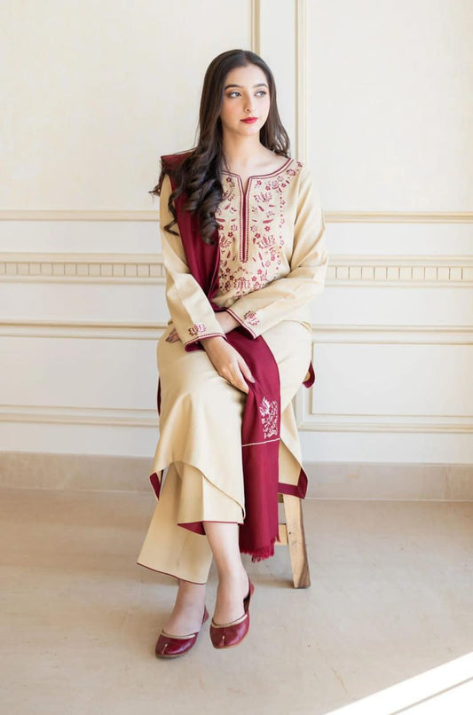 DHANAK 3PC Embroidered
