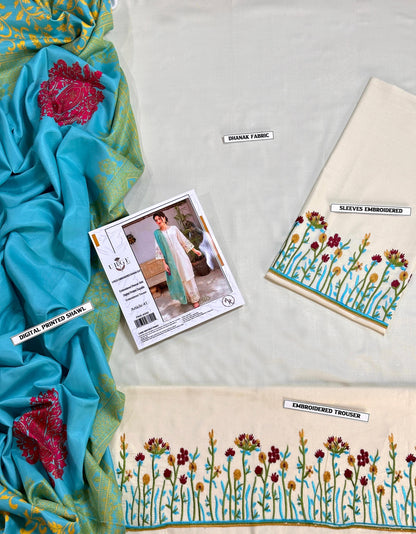 DHANAK 3PC Embroidered