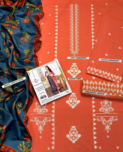 DHANAK 3PC Embroidered