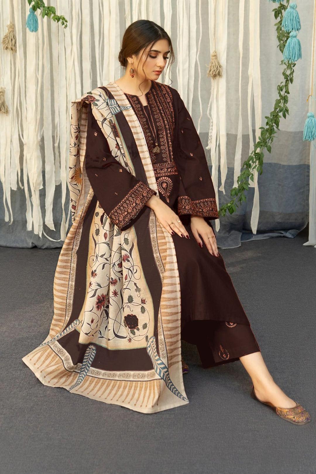 DHANAK 3PC Embroidered