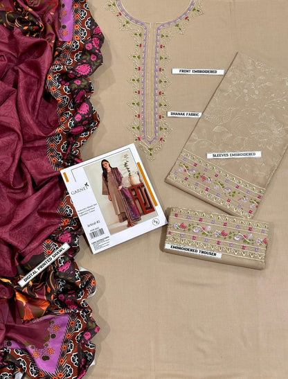 DHANAK 3PC Embroidered