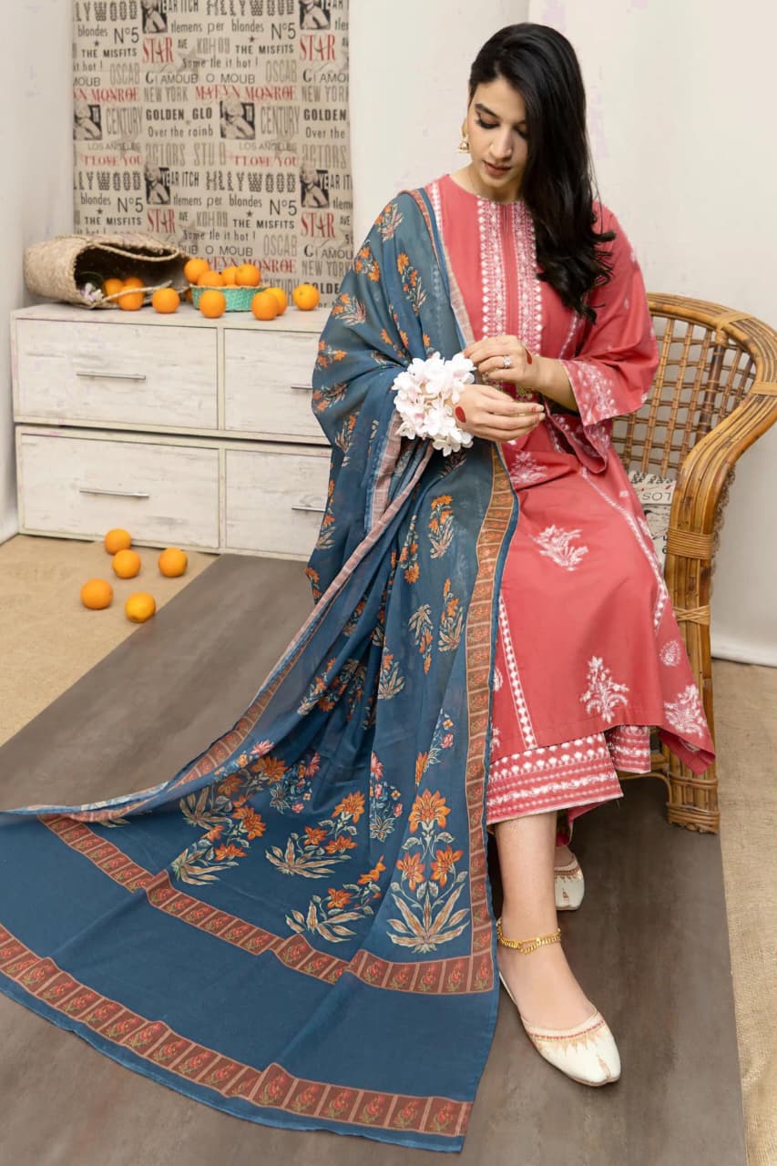 DHANAK 3PC Embroidered